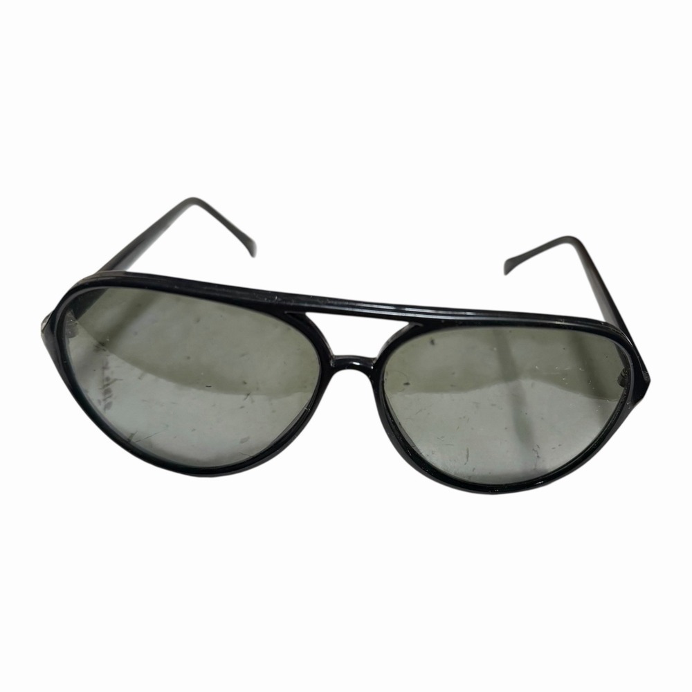 Vintage‎ Black Oval Sunglasses Aviator Style